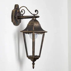 Applique Exterieure Hongkong Brun Dore, 1 Lumiere