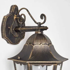 Applique Exterieure Hongkong Brun Dore, 1 Lumiere