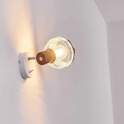 Applique Murale Bariloche Chrome, Blanc, 1 Lumiere