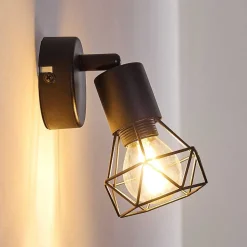 Applique Murale Baripada Noir, 1 Lumiere