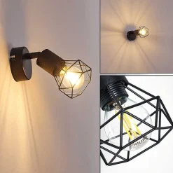 Applique Murale Baripada Noir, 1 Lumiere