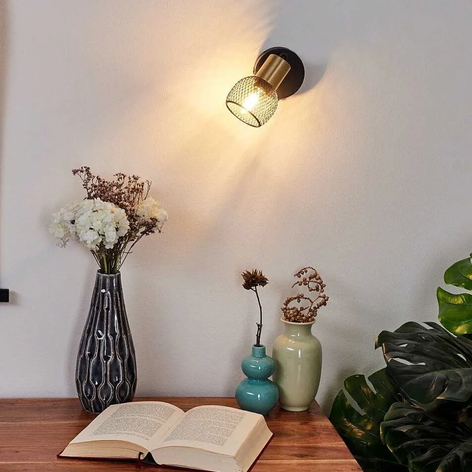 Applique Murale Cairns Vieux Laiton, Noir, 1 Lumiere