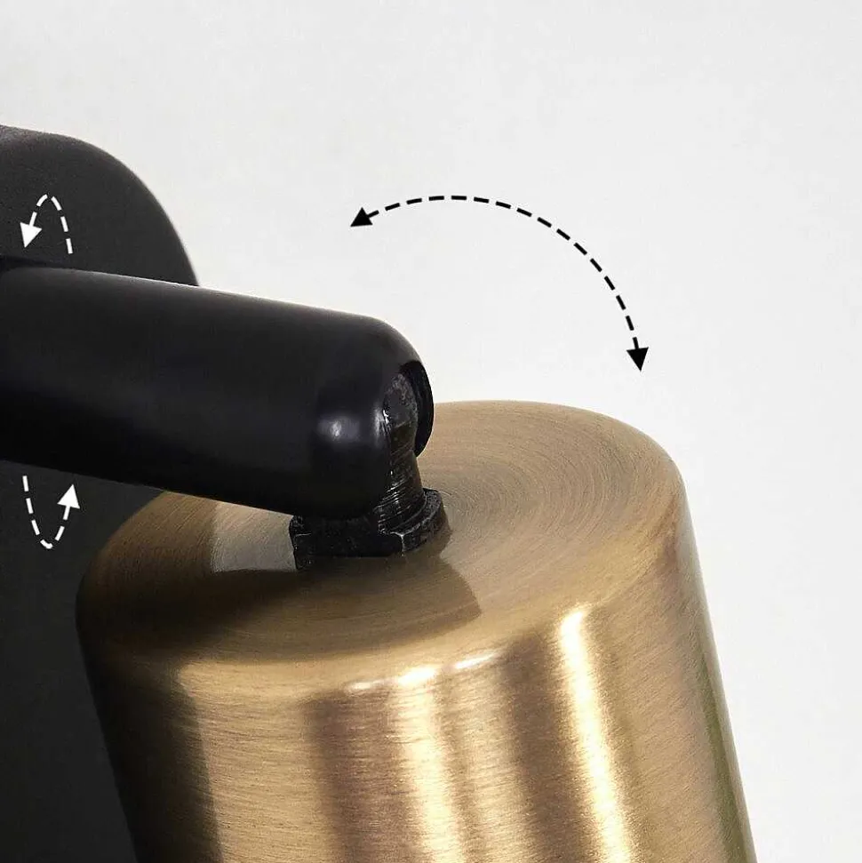 Applique Murale Cairns Vieux Laiton, Noir, 1 Lumiere