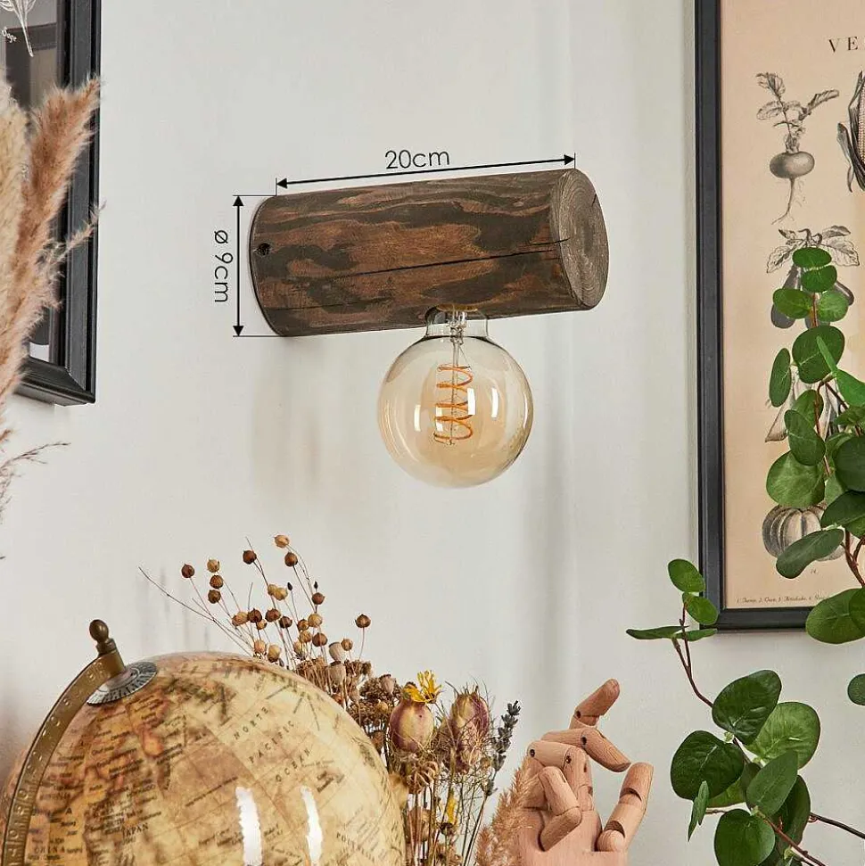 Applique Murale Canedo Bois Fonce, 1 Lumiere