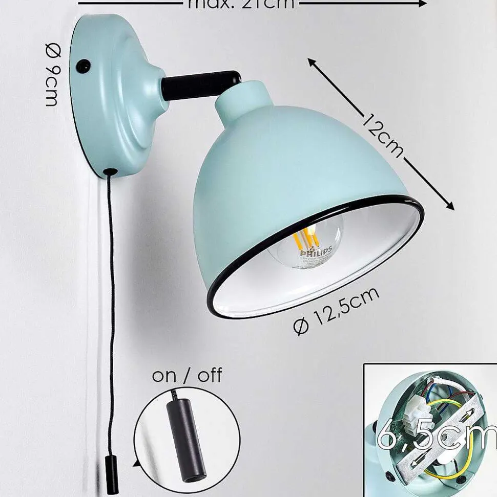 Applique Murale Catharine Bleu, Noir, 1 Lumiere