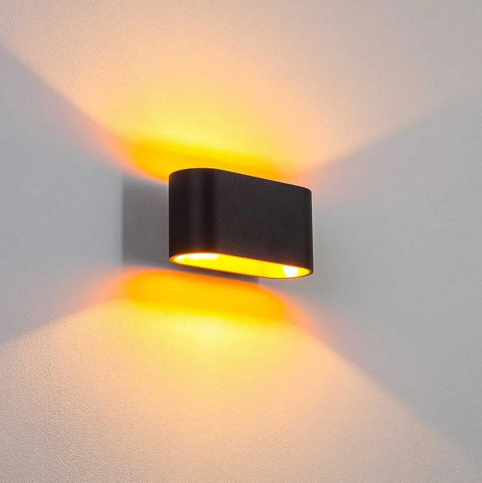 Applique Murale Dapp Or, Noir, 1 Lumiere