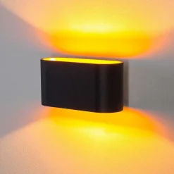 Applique Murale Dapp Or, Noir, 1 Lumiere