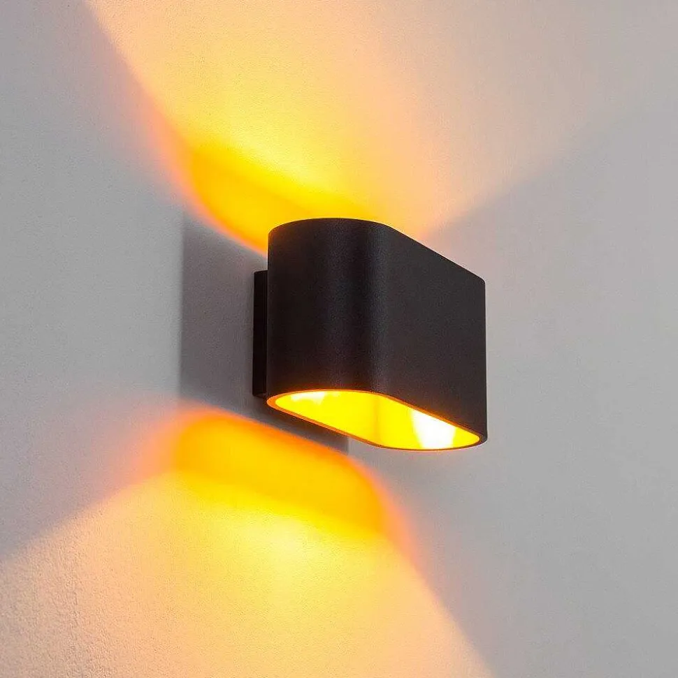 Applique Murale Dapp Or, Noir, 1 Lumiere