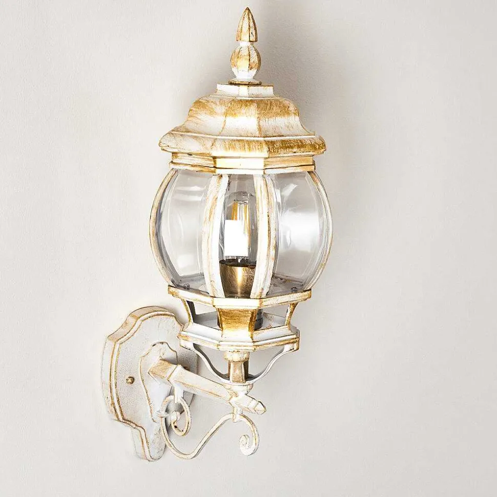 Applique Murale D'Exterieur Lentua Or, Blanc, 1 Lumiere