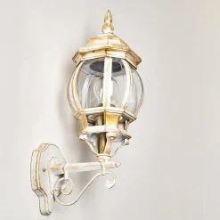 Applique Murale D'Exterieur Lentua Or, Blanc, 1 Lumiere