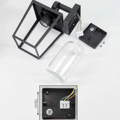 Applique Murale D'Exterieur Heinonen Noir, 1 Lumiere