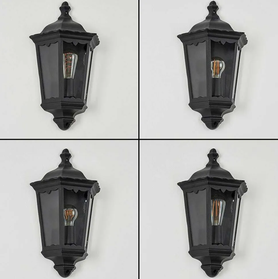 Applique Murale D'Exterieur Hongkong Noir, 1 Lumiere