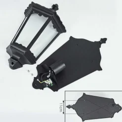 Applique Murale D'Exterieur Hongkong Noir, 1 Lumiere