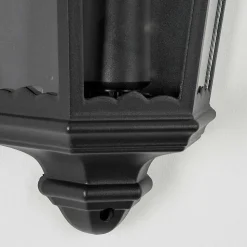 Applique Murale D'Exterieur Hongkong Noir, 1 Lumiere