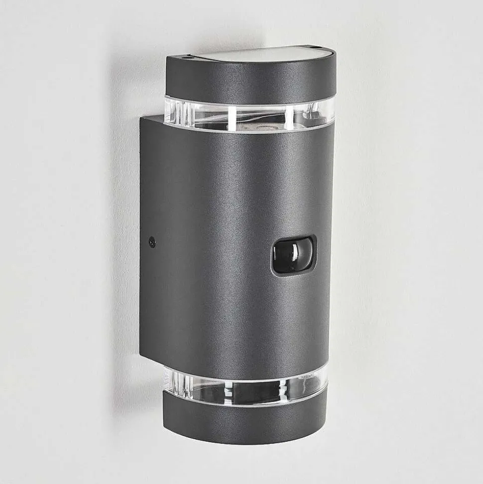 Applique Murale D'Exterieur Edevik Anthracite, 2 Lumieres, Detecteur De Mouvement