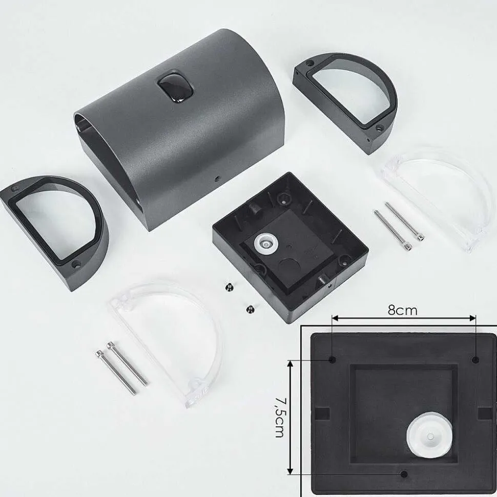 Applique Murale D'Exterieur Edevik Anthracite, 2 Lumieres, Detecteur De Mouvement