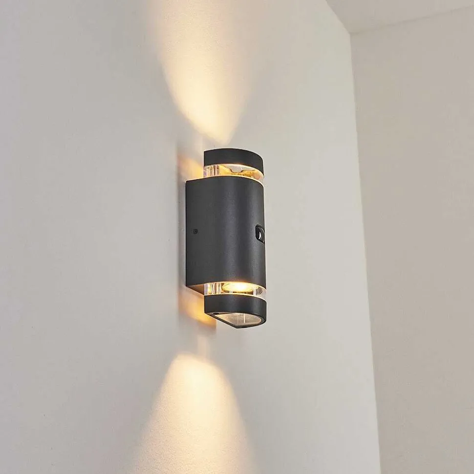 Applique Murale D'Exterieur Edevik Anthracite, 2 Lumieres, Detecteur De Mouvement