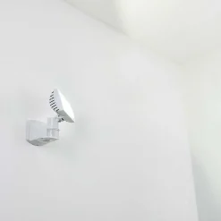 Applique Murale D'Exterieur Loit Led Blanc, 1 Lumiere, Detecteur De Mouvement