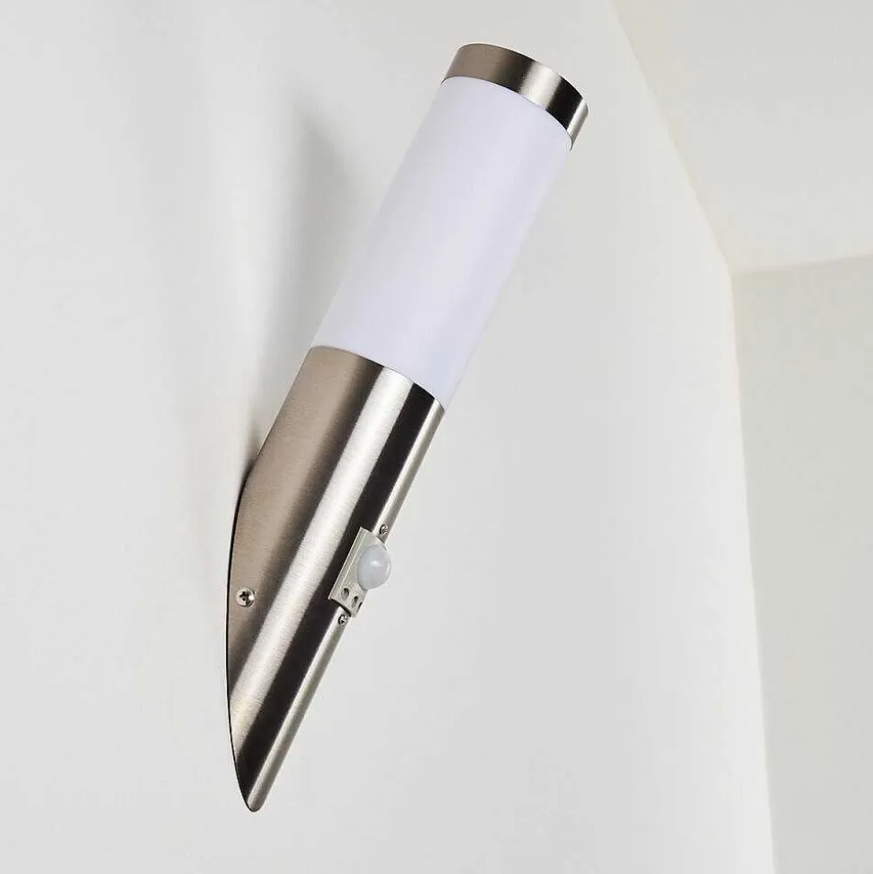 Applique Murale D'Exterieur Norburg Acier Inoxydable, 1 Lumiere, Detecteur De Mouvement