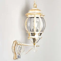 Applique Murale D'Exterieur Lentua Or, Blanc, 1 Lumiere, Detecteur De Mouvement