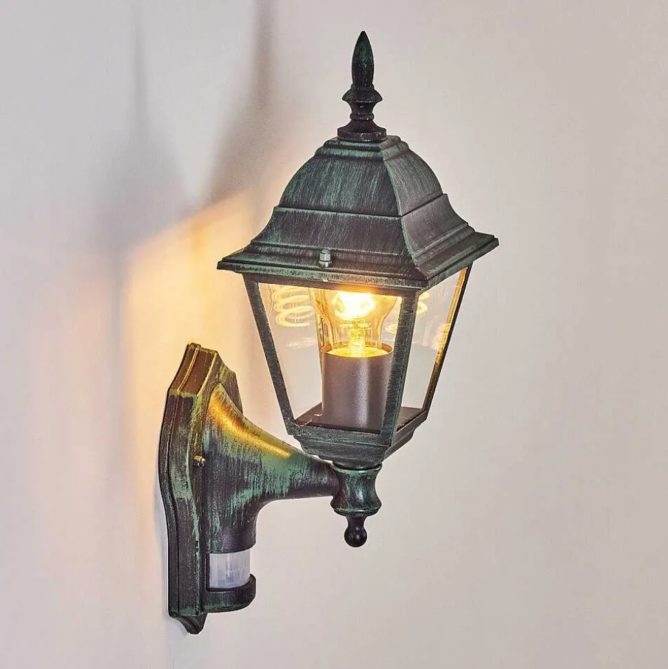 Applique Murale D'Exterieur Naofe Vert, Noir, 1 Lumiere, Detecteur De Mouvement