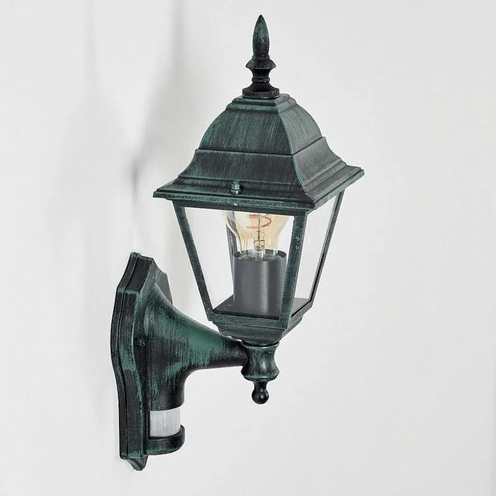 Applique Murale D'Exterieur Naofe Vert, Noir, 1 Lumiere, Detecteur De Mouvement