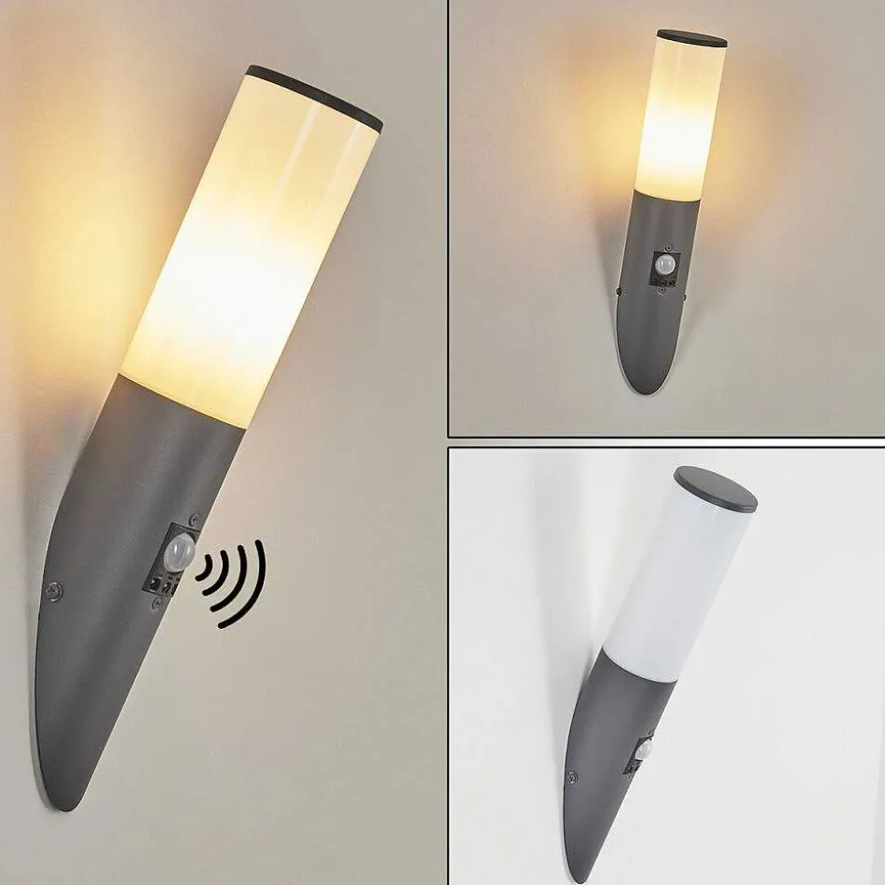 Applique Murale D'Exterieur Caserta Anthracite, 1 Lumiere, Detecteur De Mouvement