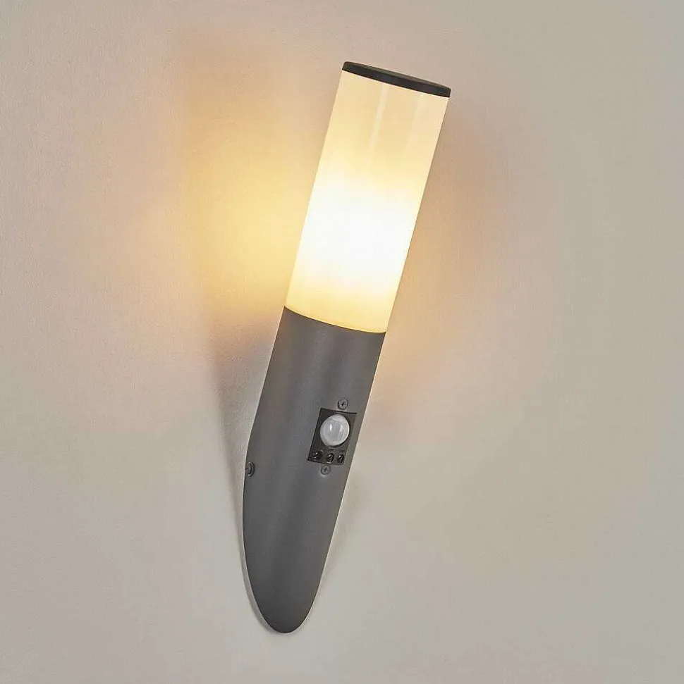 Applique Murale D'Exterieur Caserta Anthracite, 1 Lumiere, Detecteur De Mouvement