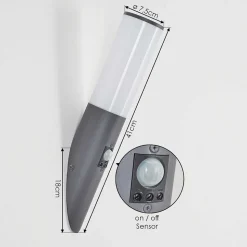 Applique Murale D'Exterieur Caserta Anthracite, 1 Lumiere, Detecteur De Mouvement