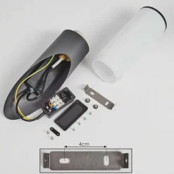 Applique Murale D'Exterieur Caserta Anthracite, 1 Lumiere, Detecteur De Mouvement