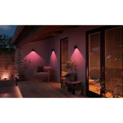 Applique Murale D'Exterieur Philips Hue Resonate Led Noir, 1 Lumiere, Changeur De Couleurs