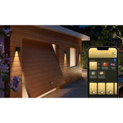 Applique Murale D'Exterieur Philips Hue Resonate Led Noir, 1 Lumiere, Changeur De Couleurs