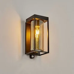 Applique Murale D'Exterieur Palanga Led Noir, 1 Lumiere, Detecteur De Mouvement