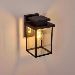 Applique Murale D'Exterieur Tieva Noir, 1 Lumiere