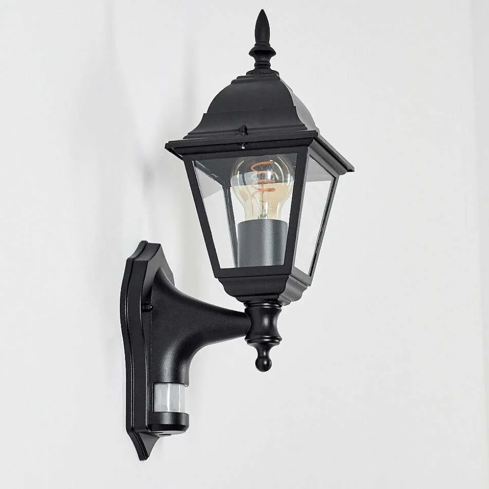 Applique Murale D'Exterieur Naofe Noir, 1 Lumiere, Detecteur De Mouvement