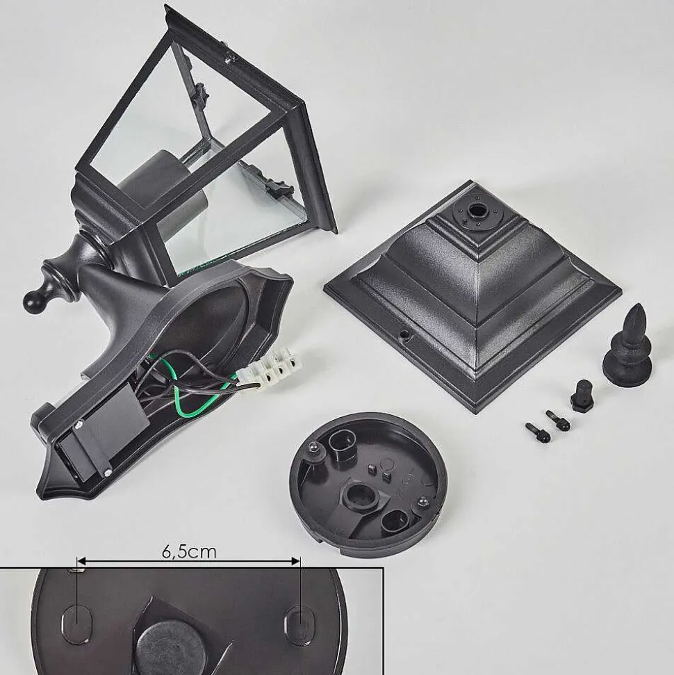 Applique Murale D'Exterieur Naofe Noir, 1 Lumiere, Detecteur De Mouvement