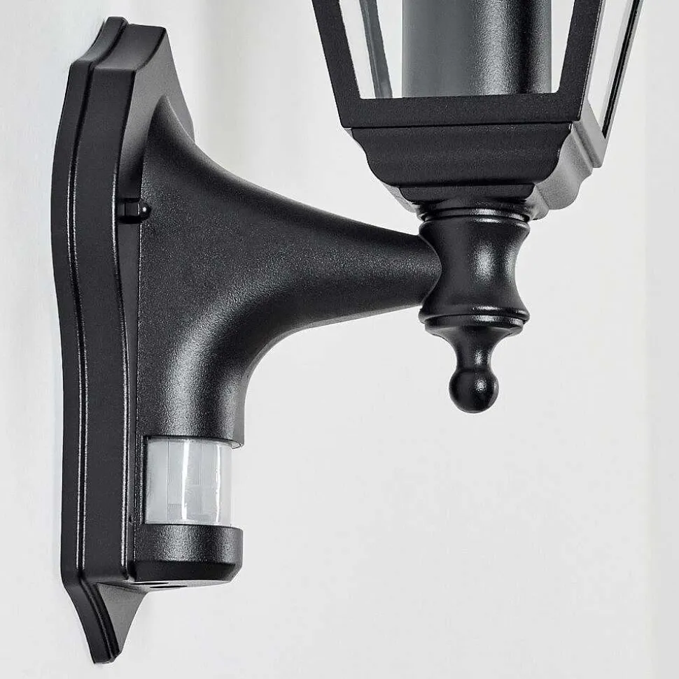 Applique Murale D'Exterieur Naofe Noir, 1 Lumiere, Detecteur De Mouvement