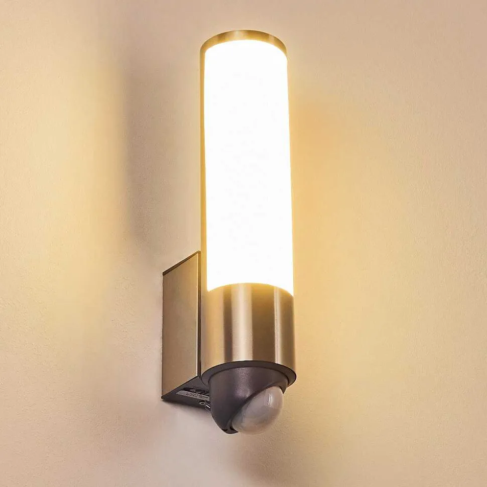 Applique Murale D'Exterieur Vason Led Acier Inoxydable, 1 Lumiere, Detecteur De Mouvement