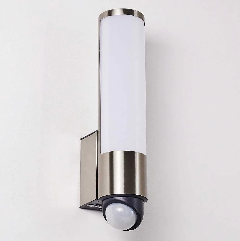 Applique Murale D'Exterieur Vason Led Acier Inoxydable, 1 Lumiere, Detecteur De Mouvement