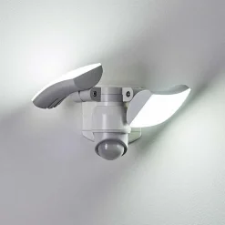 Applique Murale D'Exterieur Foroyar Led Blanc, 2 Lumieres, Detecteur De Mouvement