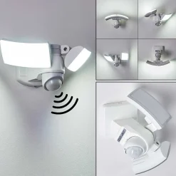 Applique Murale D'Exterieur Foroyar Led Blanc, 2 Lumieres, Detecteur De Mouvement