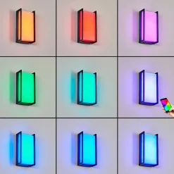 Applique Murale D'Exterieur Skove Led Anthracite, 1 Lumiere, Changeur De Couleurs