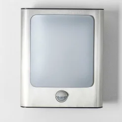 Applique Murale D'Exterieur Kimola Led Nickel Mat, 1 Lumiere, Detecteur De Mouvement