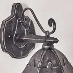 Applique Murale D'Exterieur Lignac Noir, Argente, 1 Lumiere