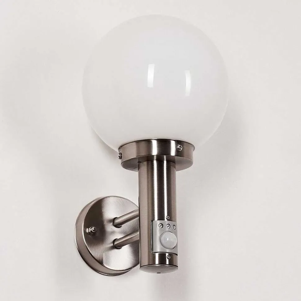 Applique Murale D'Exterieur Napaskiak Nickel Mat, 1 Lumiere, Detecteur De Mouvement