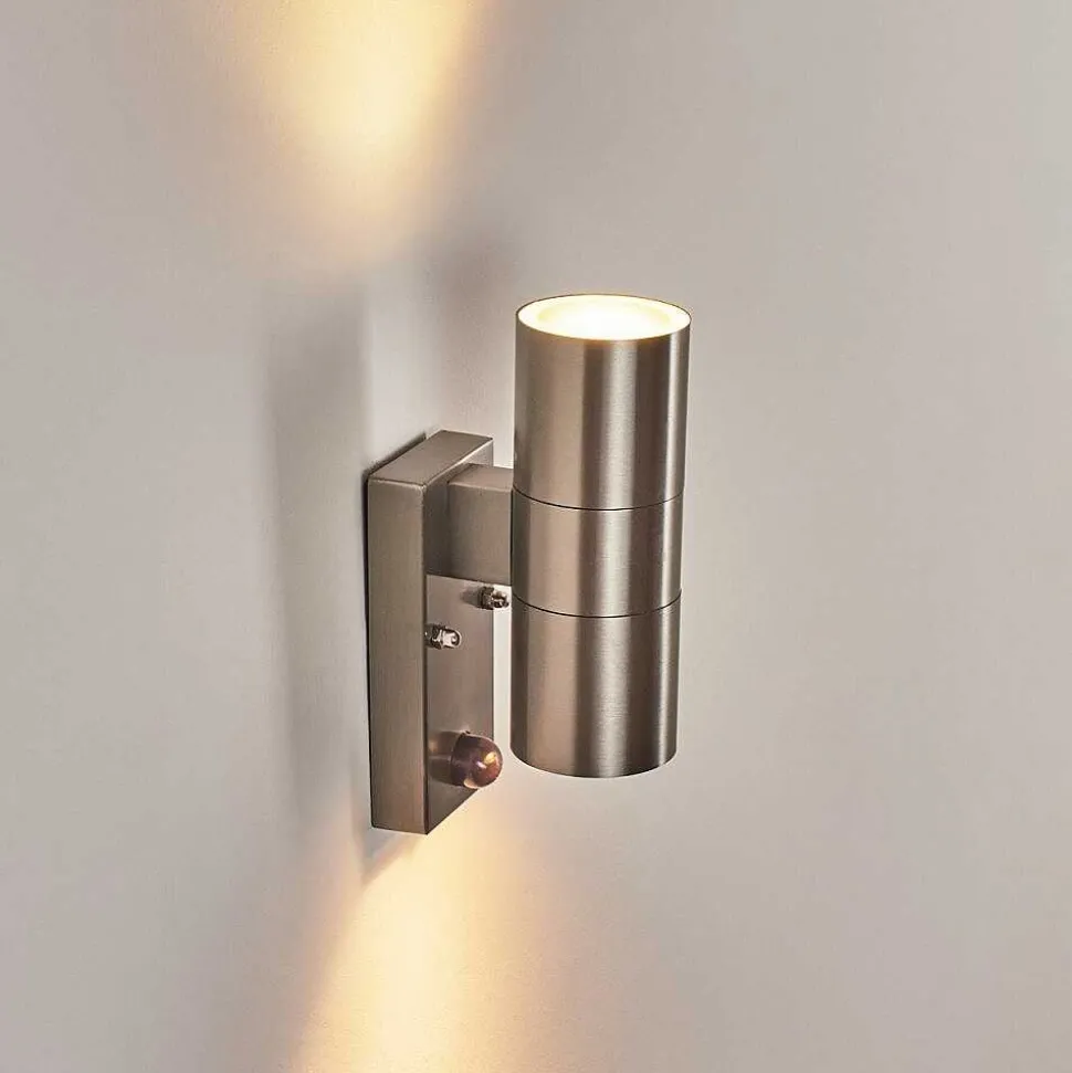 Applique Murale D'Exterieur Bessiebelle Acier Inoxydable, 2 Lumieres, Detecteur De Mouvement