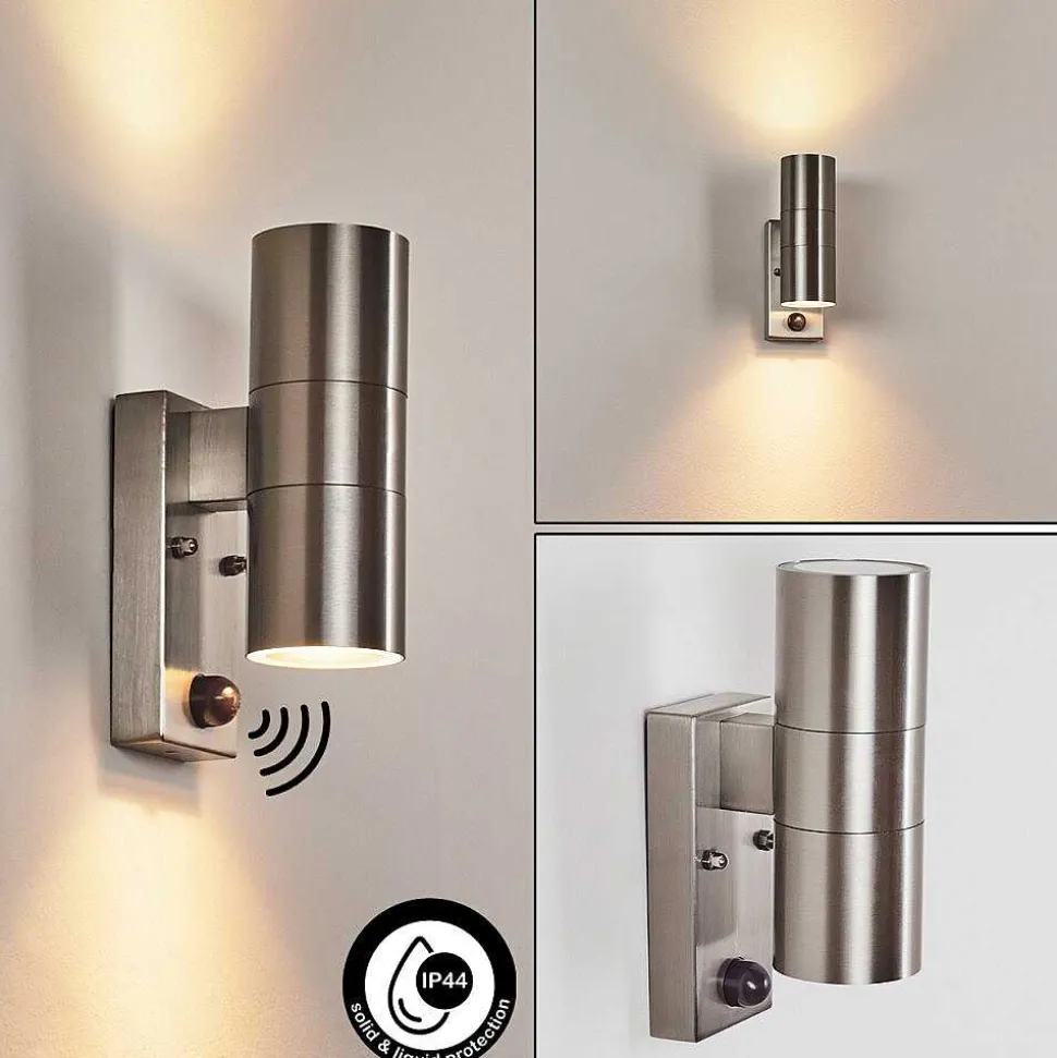 Applique Murale D'Exterieur Bessiebelle Acier Inoxydable, 2 Lumieres, Detecteur De Mouvement
