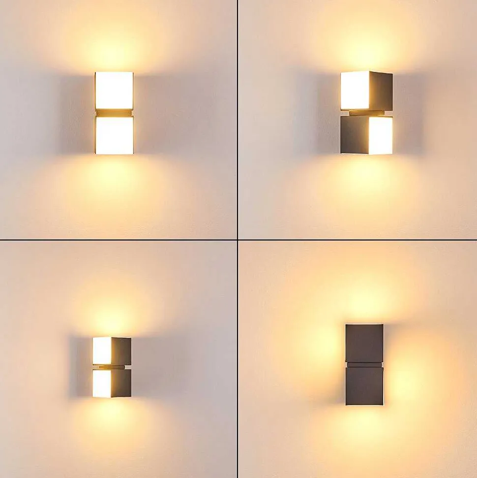 Applique Murale D'Exterieur Swanek Led Anthracite, 2 Lumieres