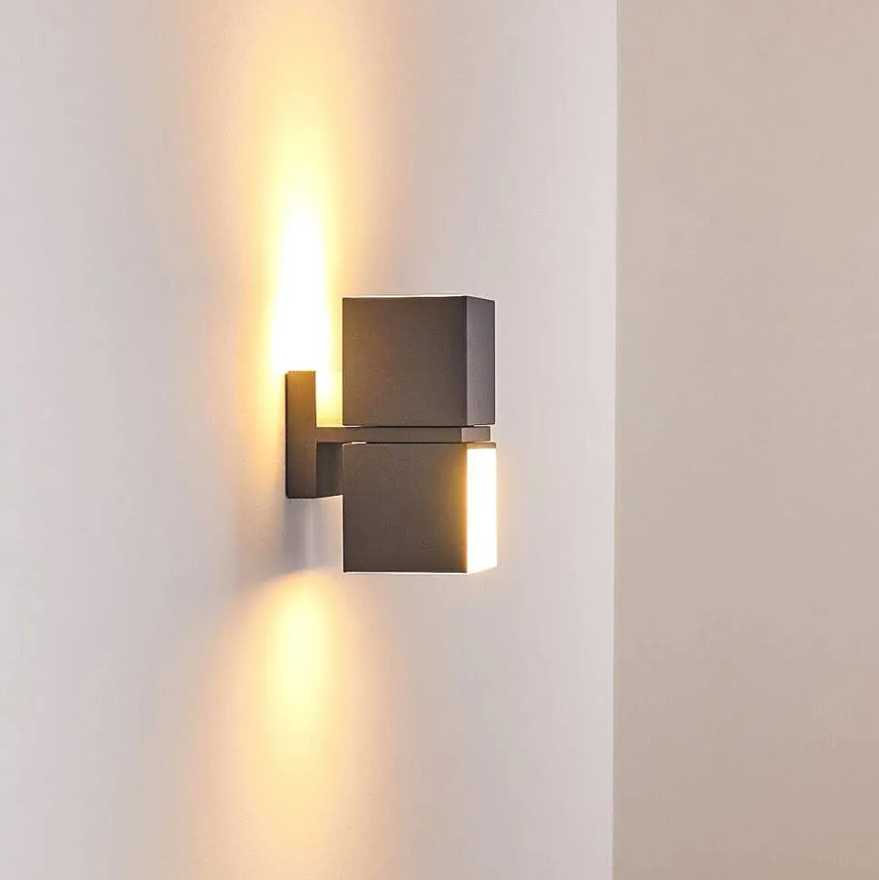 Applique Murale D'Exterieur Swanek Led Anthracite, 2 Lumieres