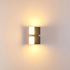 Applique Murale D'Exterieur Swanek Led Anthracite, 2 Lumieres